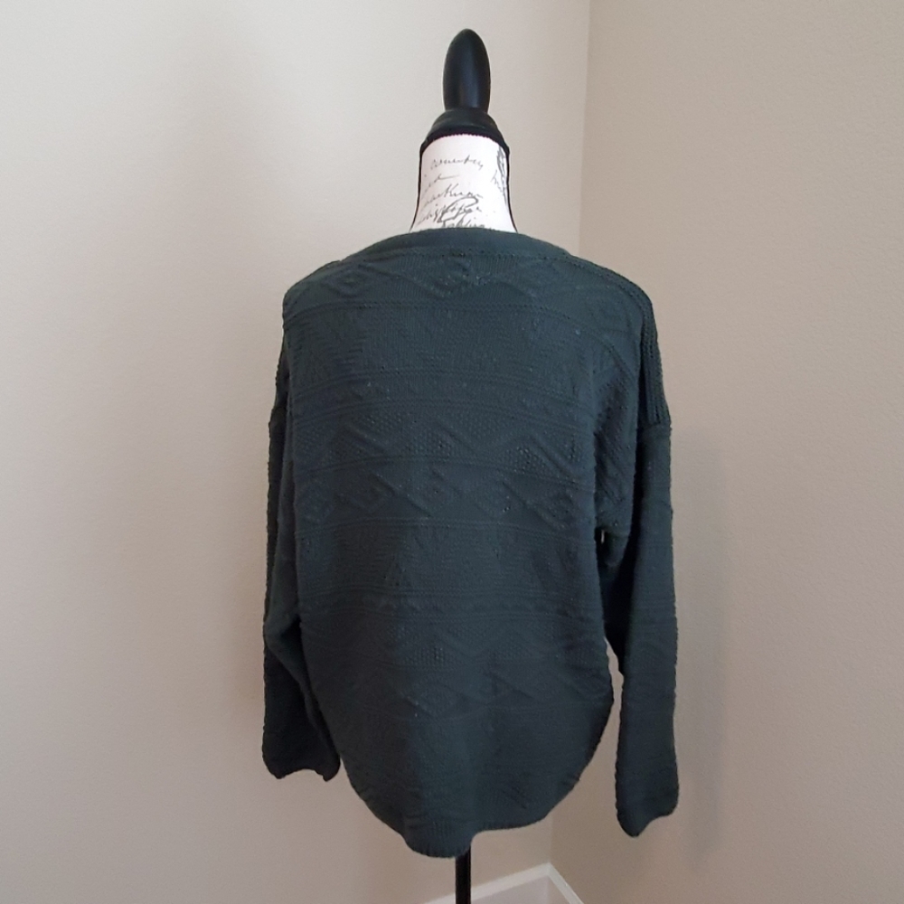 Forest green cardigan. Large - Picture 3 of 4